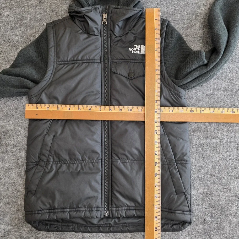 The‎ North Face Gordon Lyons Varsity Vest Jacket Boys Small 7/8 Black Hooded